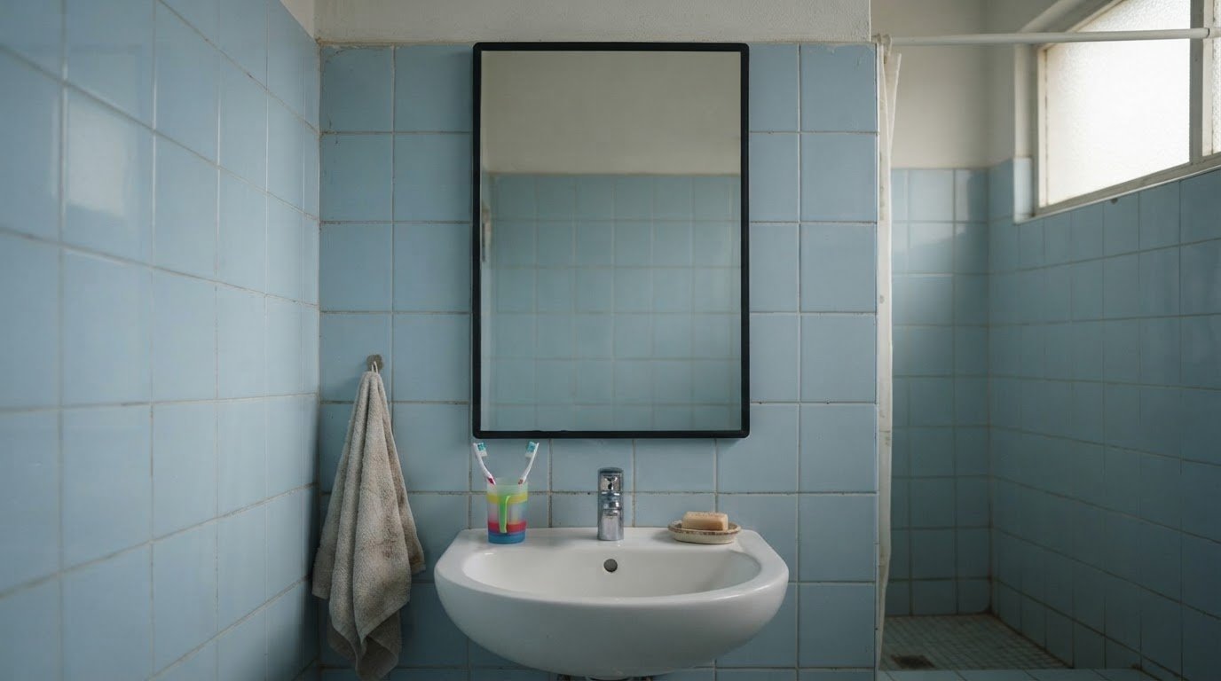 50x70cm Black Bathroom Wall Mirror Supplier with Water-Resistant Plastic Frame