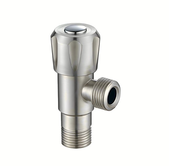 Brushed Nickel Angle Valve Supplier with Diamond Cut Grip Knob for Bathrooms