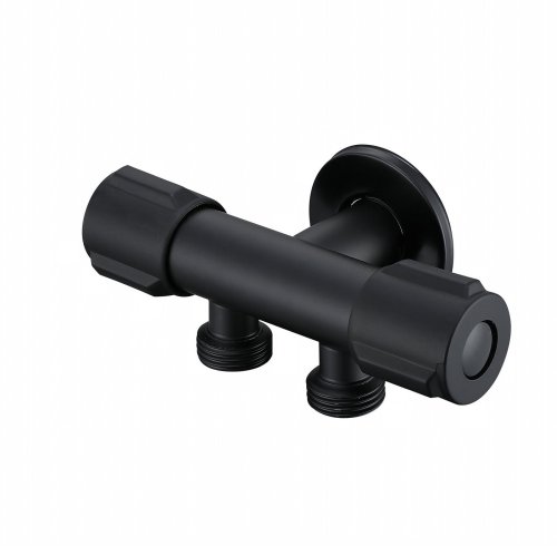 Matte Black Dual Outlet Angle Valve Supplier with Diverter Function