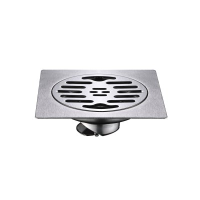 Brushed Nickel 15x15cm Square Floor Drain Supplier with Removable Strainer