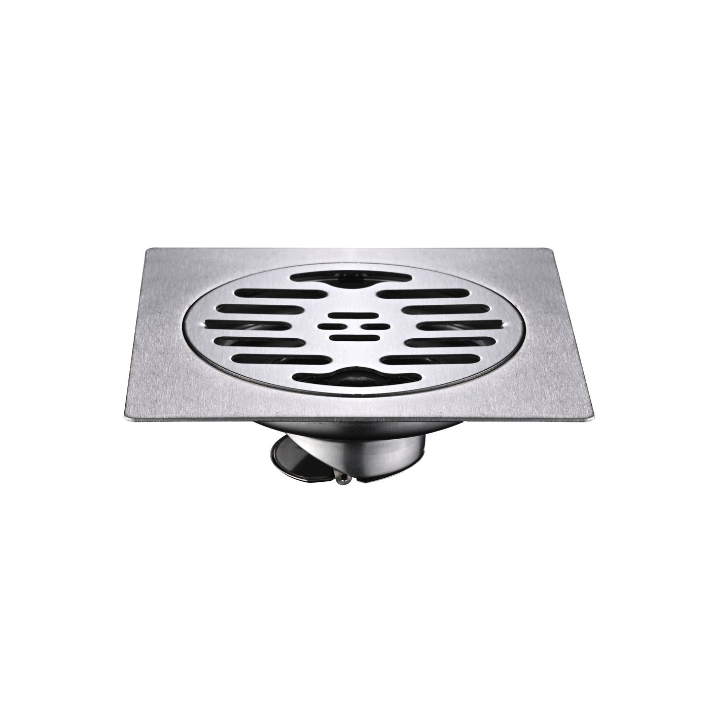 Brushed Nickel 15x15cm Square Floor Drain Supplier with Removable Strainer
