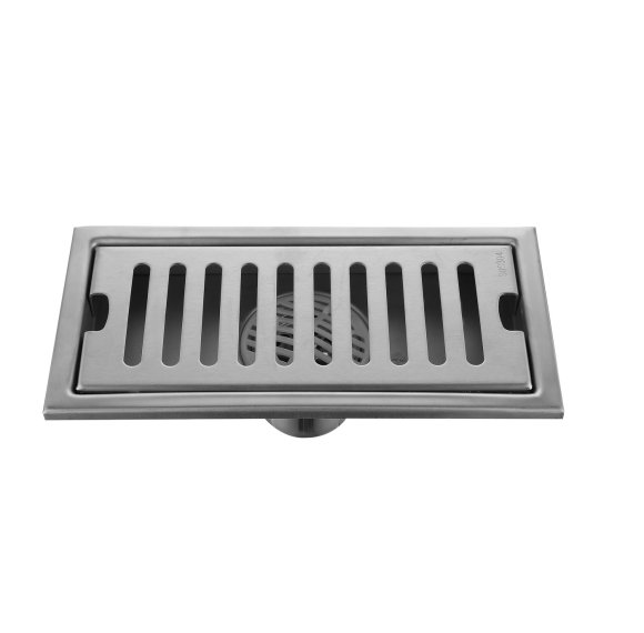 Brushed Nickel Linear Shower Floor Drain Supplier with 10x20cm Panel