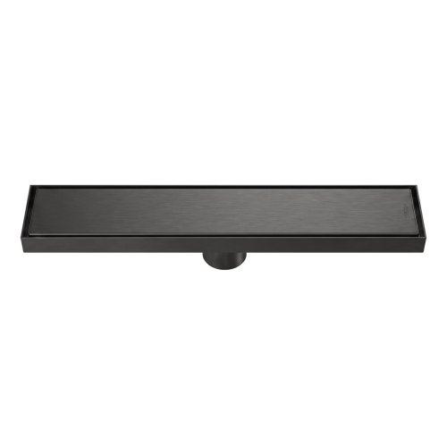 Matte Black Slim Linear Floor Drain Supplier with 8x30cm Design
