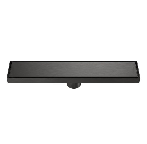 Matte Black Slim Linear Floor Drain Supplier with 8x30cm Design