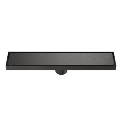 Matte Black Slim Linear Floor Drain Supplier with 8x30cm Design