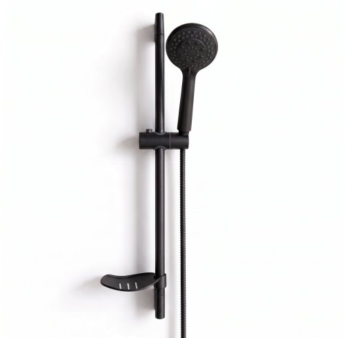 Matte Black Hand Shower Set with Sliding Bar and Adjustable Rail Supplier