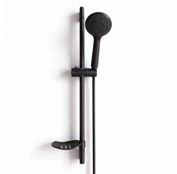 Matte Black Hand Shower Set with Sliding Bar and Adjustable Rail Supplier