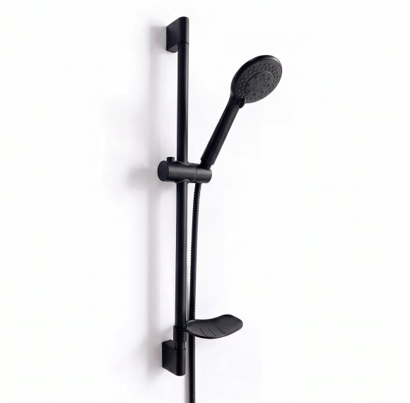 Matte Black Hand Shower Set with Sliding Bar and Adjustable Rail Supplier