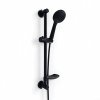Matte Black Slider Bar Hand Shower Set Supplier with Push Button Adjustment