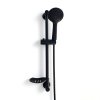 Matte Black Slider Bar Hand Shower Set Supplier with Push Button Adjustment