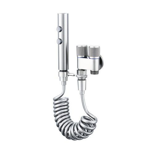 Chrome Bidet Sprayer Set Supplier with Dual Outlet Angle Valve