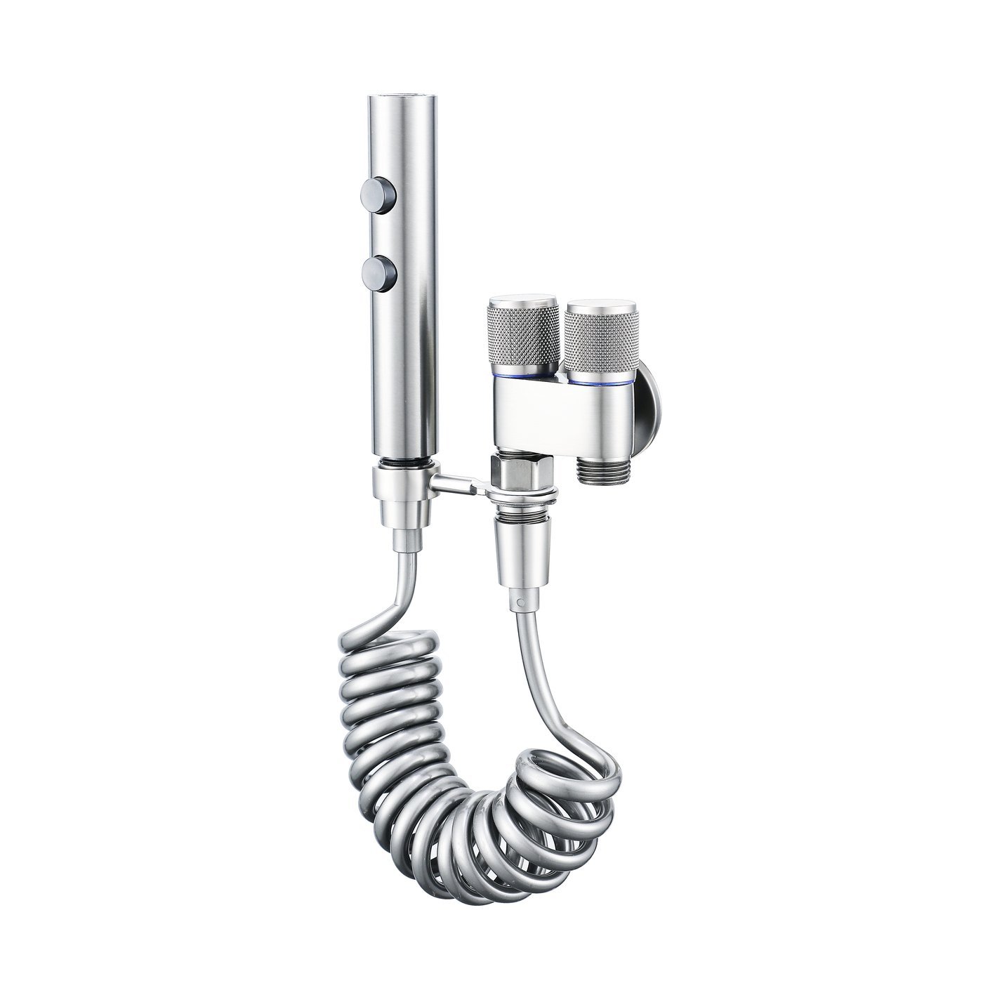 Chrome Bidet Sprayer Set Supplier with Dual Outlet Angle Valve