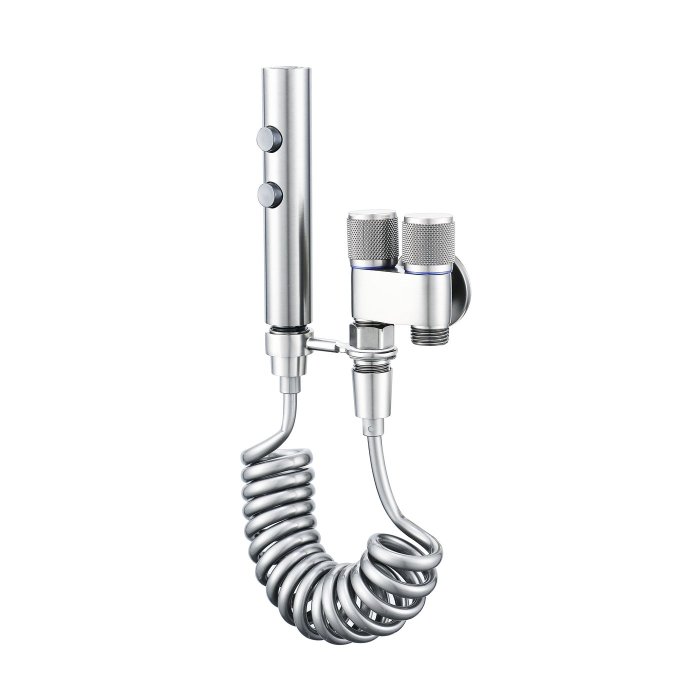 Chrome Bidet Sprayer Set Supplier with Dual Outlet Angle Valve