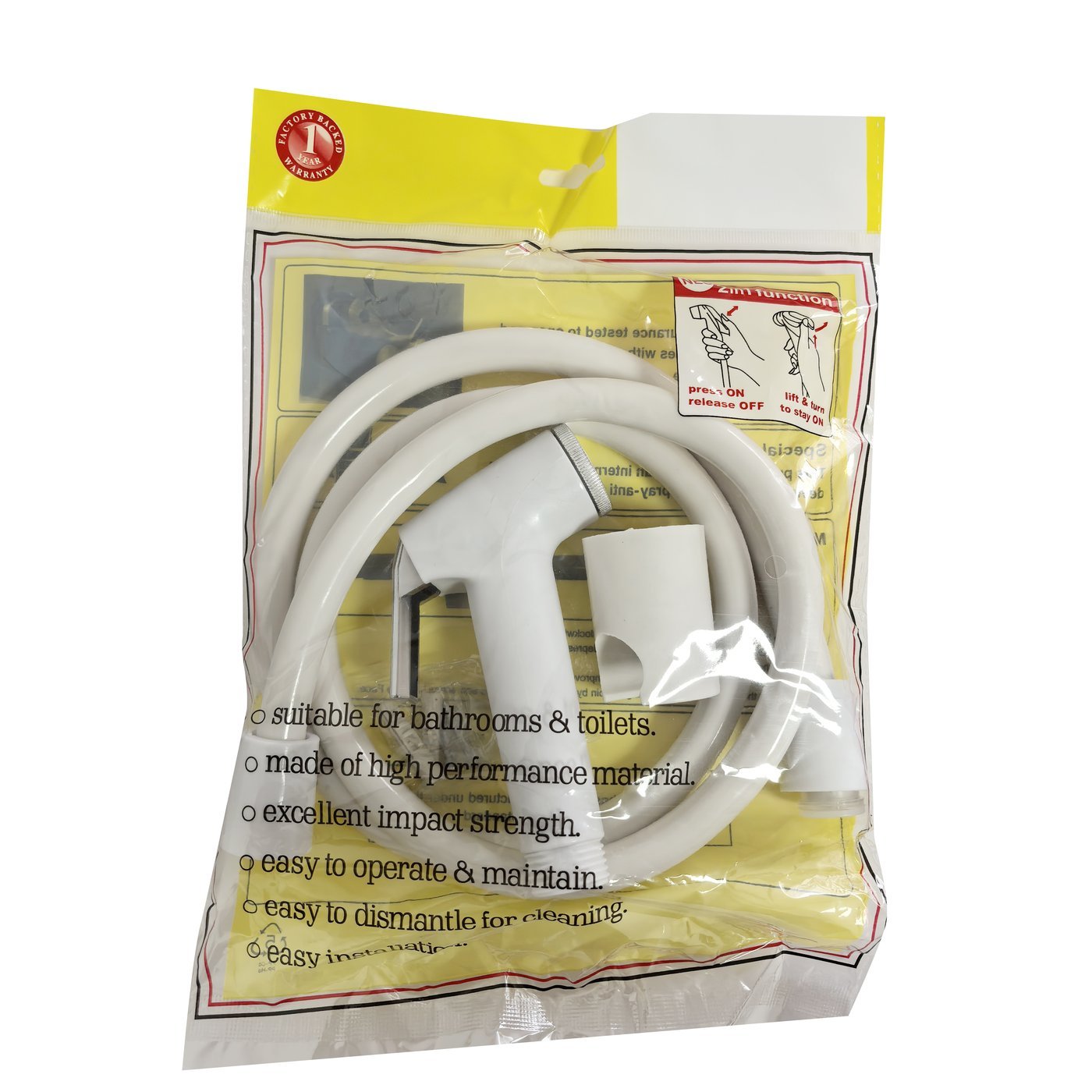 White Single Function Bidet Sprayer Supplier with Wall Mounted Bracket