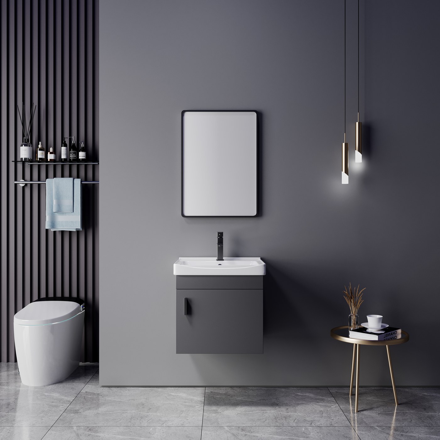 OYAQUA CB-1504-50 500 mm multi-layer solid wood vanity with warm wood grain finish