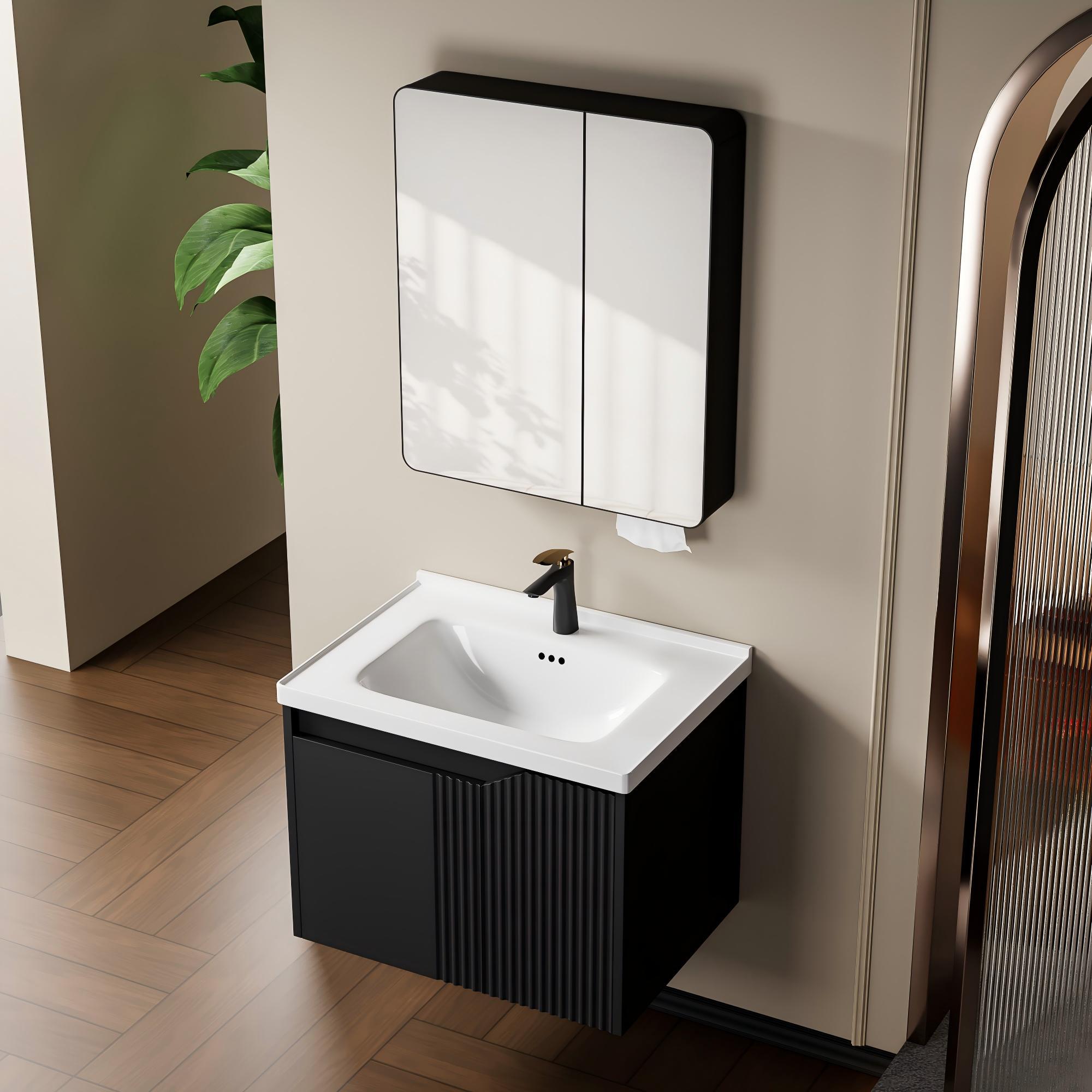 OYAQUA CB-1517-60 600 mm premium finished board vanity in a hotel-style bathroom