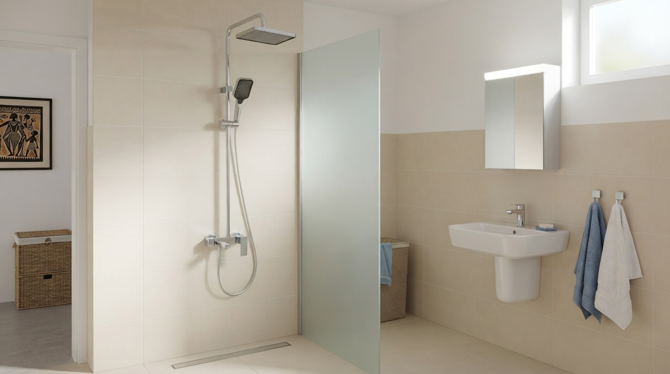 OYAQUA SH-818C chrome exposed shower set with overhead head, hand shower and valve-body spout