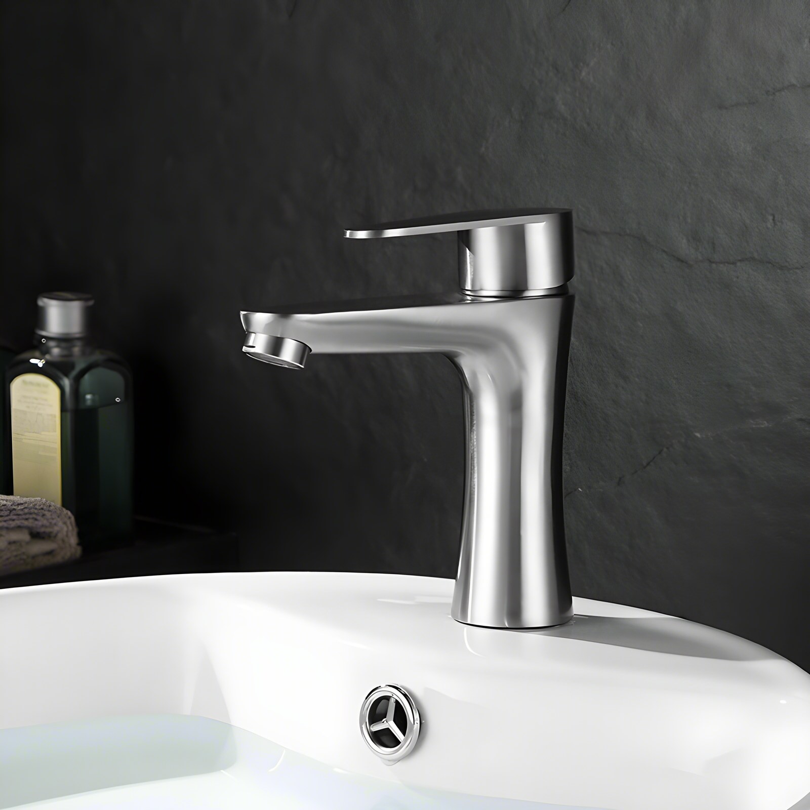 OYAQUA BM-302C polished chrome basin mixer with single lever and aerated spout