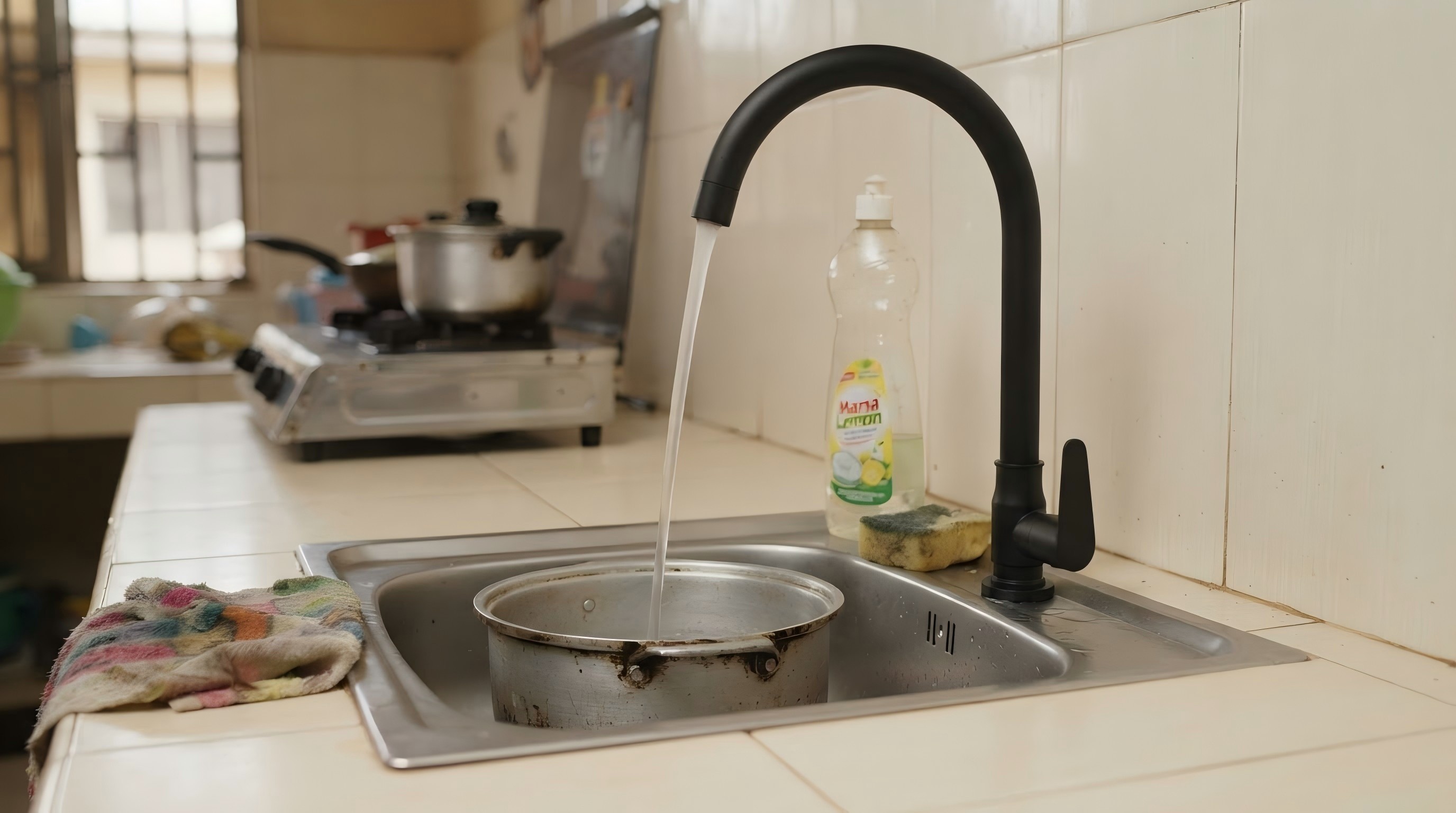 OYAQUA KT-2408K matte black cold water kitchen tap