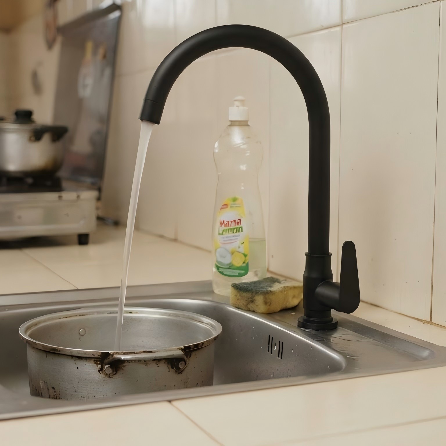 OYAQUA KT-2408K cold water tap in matte black on a SUS201 body
