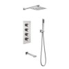 Brushed Nickel 3 Way Concealed Shower System Supplier with Thermostatic Valve