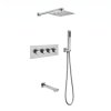 Brushed Nickel 3 Way Concealed Shower System Supplier with Thermostatic Valve