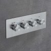 Brushed Nickel 3 Way Concealed Shower System Supplier with Thermostatic Valve