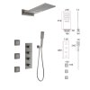 Grey 4 Way Concealed Shower System Supplier with 550mm Dual Mode Head
