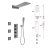 Grey 4 Way Concealed Shower System Supplier with 550mm Dual Mode Head