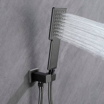 Grey 4 Way Concealed Shower System Supplier with 550mm Dual Mode Head