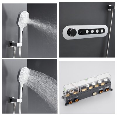 Chrome 4 Way Concealed Shower System Supplier with LCD Temperature Display