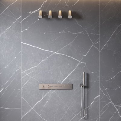 Grey 5 Way Concealed Shower System Supplier with Four Spray Mode Head