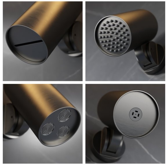 Grey 5 Way Concealed Shower System Supplier with Four Spray Mode Head