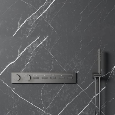 Grey 5 Way Concealed Shower System Supplier with Four Spray Mode Head