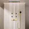 Brushed Gold 6 Way Ceiling Shower System Supplier with LED Temp Screen