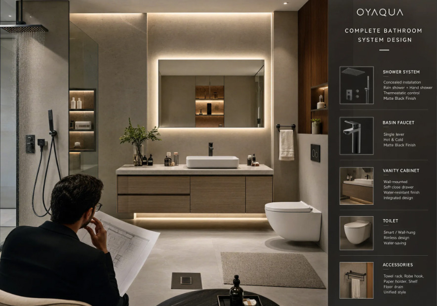 OYAQUA complete bathroom system design