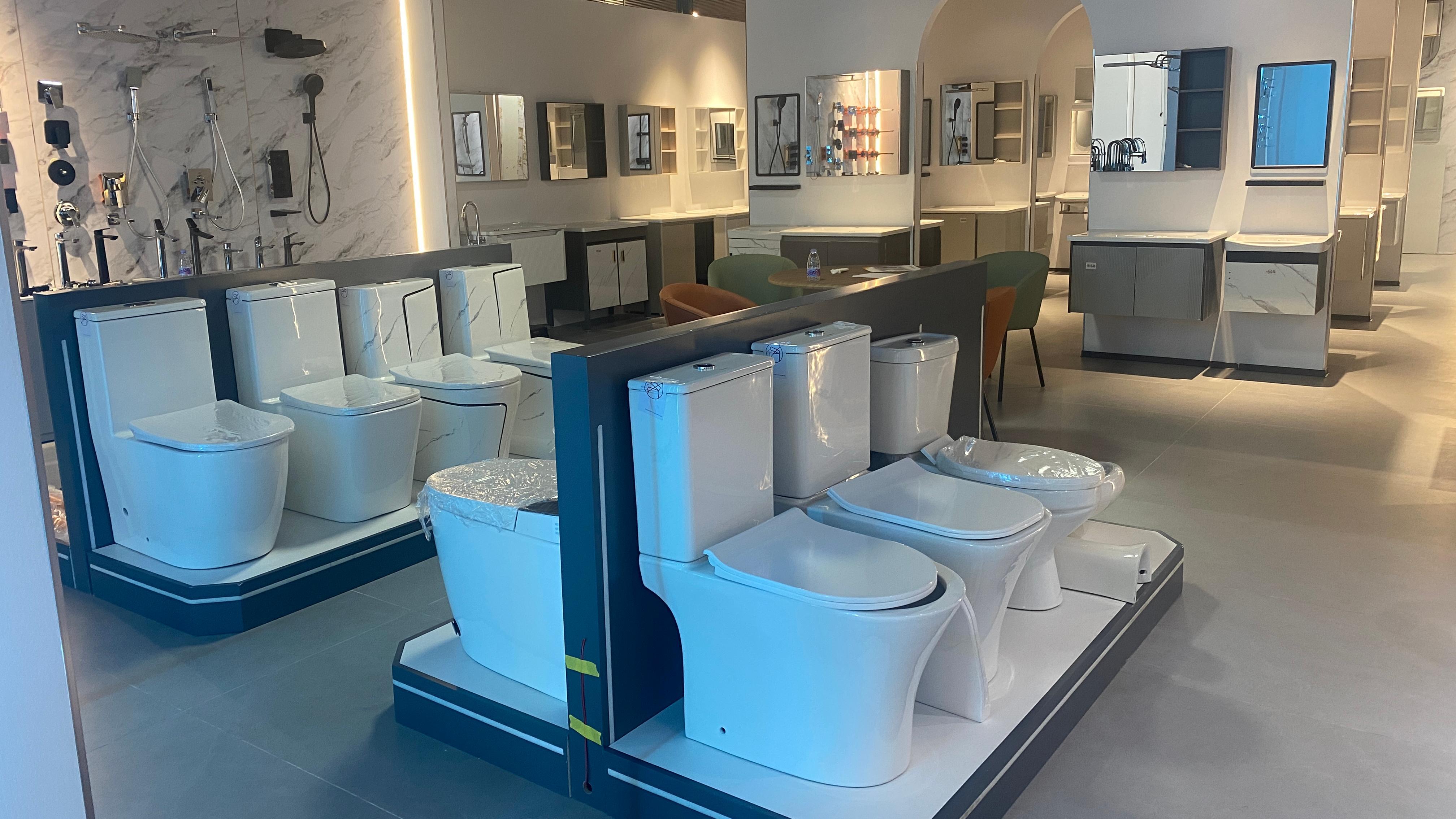 OYAQUA current bathroom range on showroom display