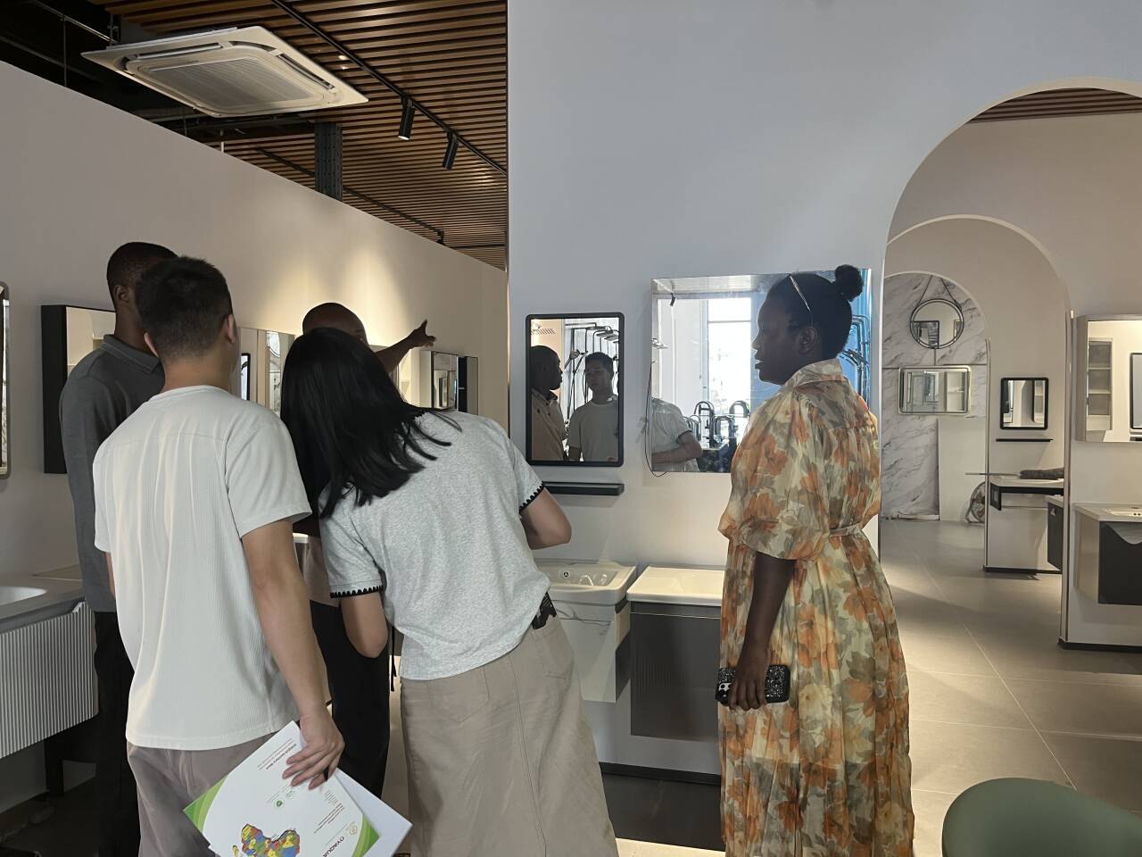 Product selection session at the OYAQUA showroom