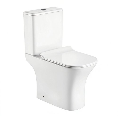 White Two Piece Toilet Supplier with Direct Washdown Flush and Soft Close Seat