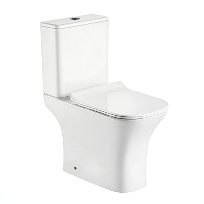White Two Piece Toilet Supplier with Direct Washdown Flush and Soft Close Seat
