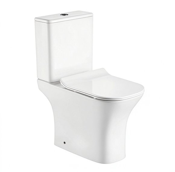 White Two Piece Toilet Supplier with Direct Washdown Flush and Soft Close Seat