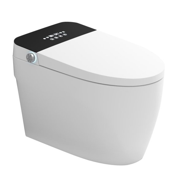 White Smart Toilet Supplier with Tankless Heating and UV Nozzle Rinse