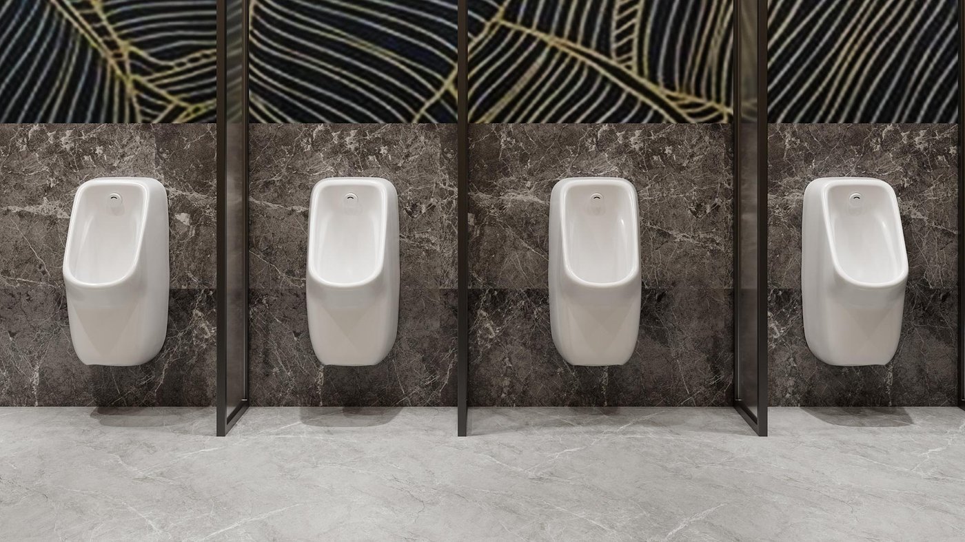 White Sensor Urinal Supplier with Infrared Two Stage Flushing for Public Washrooms