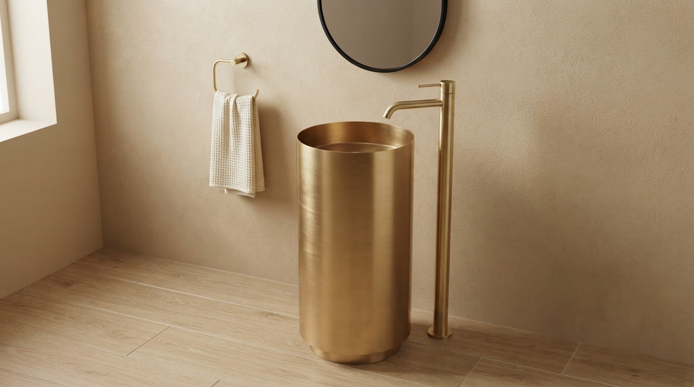 Pedestal Finish in Brushed Gold