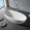 Matte White Artificial Stone Bathtub Supplier with Oval Interior in 8 Lengths