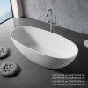 Matte White Artificial Stone Bathtub Supplier with Oval Interior in 8 Lengths
