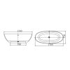 Matte White Artificial Stone Bathtub Supplier with Oval Interior in 8 Lengths