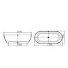 Green Transparent Resin Bathtub Supplier with Fluted Crystal Body and 1700mm Interior