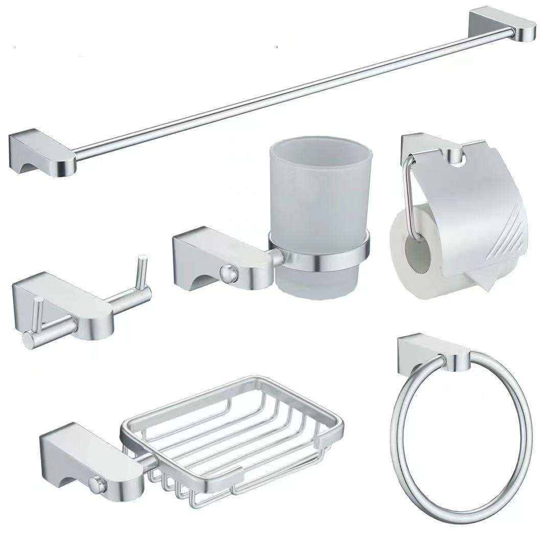 Chrome 6-Piece Bathroom Hardware Set Supplier with Electroplated Polished Finish