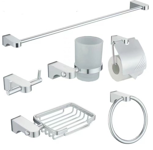 Chrome 6-Piece Bathroom Hardware Set Supplier with Electroplated Polished Finish